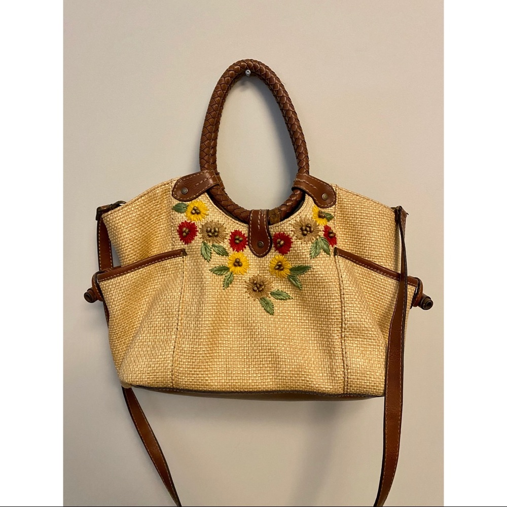 Vintage Fossil Straw Crossbody